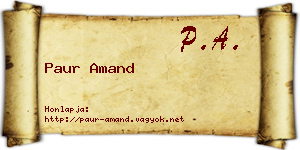 Paur Amand névjegykártya